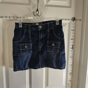 Y2K Jeans Denim Mini Skirt Size 0 Blue Jean Skirt